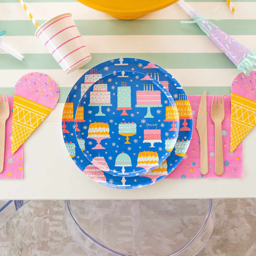 It's A Birthday Large Cake Print Plates